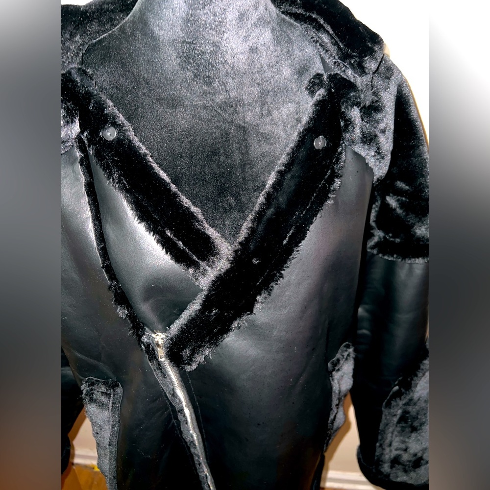 Black Leather Fur Lined Jacket